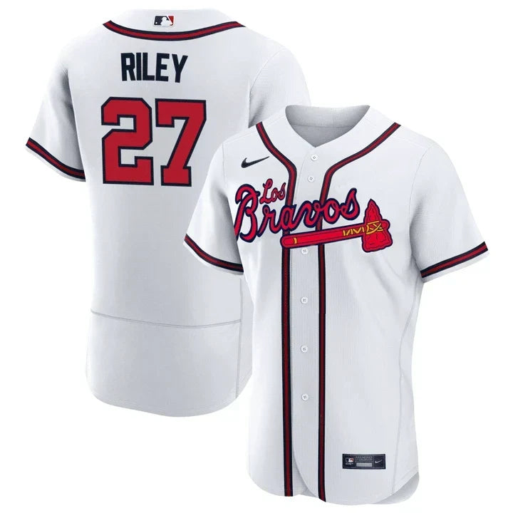 Austin Riley Atlanta Los Bravos White Jersey