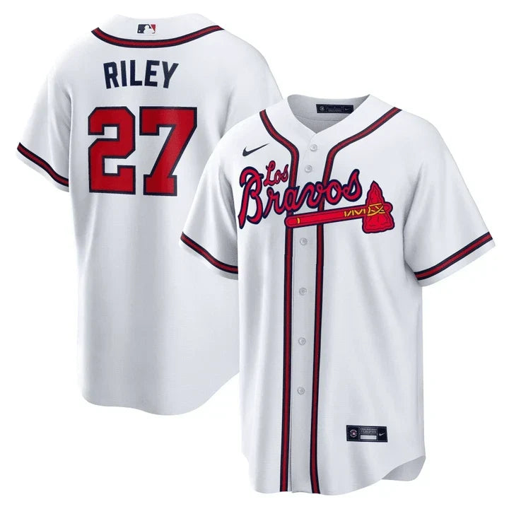 Austin Riley Atlanta Los Bravos White Jersey