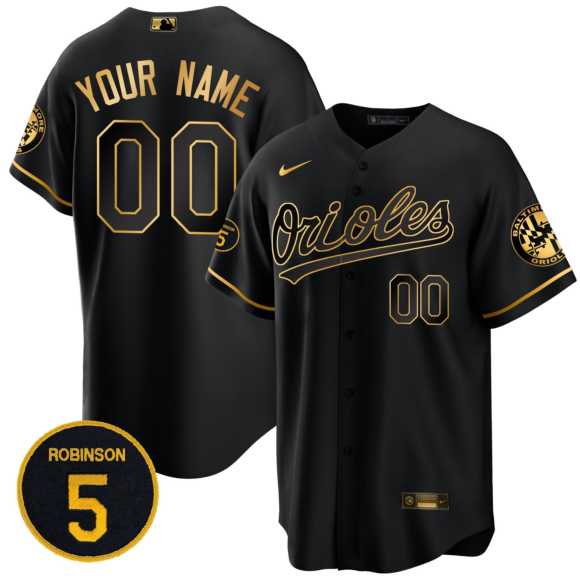 Baltimore Robinson Patch Cool Base Custom Jersey