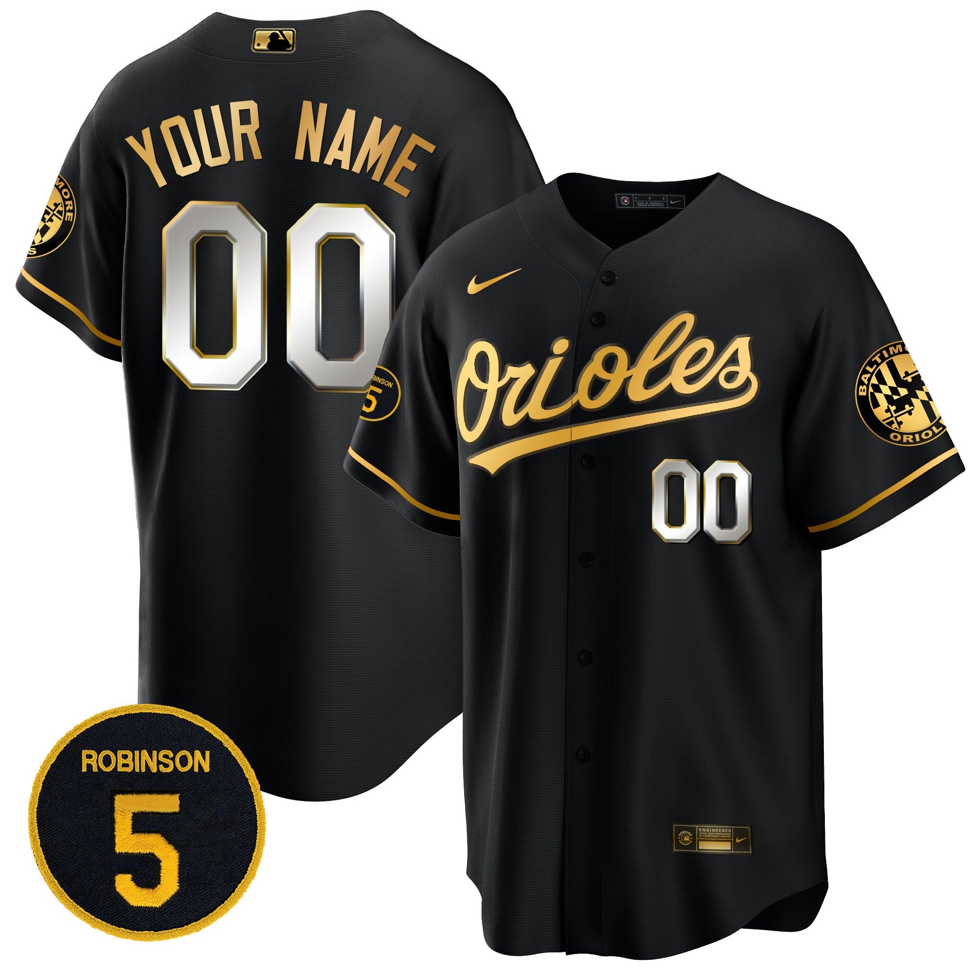 Baltimore Robinson Patch Cool Base Custom Jersey