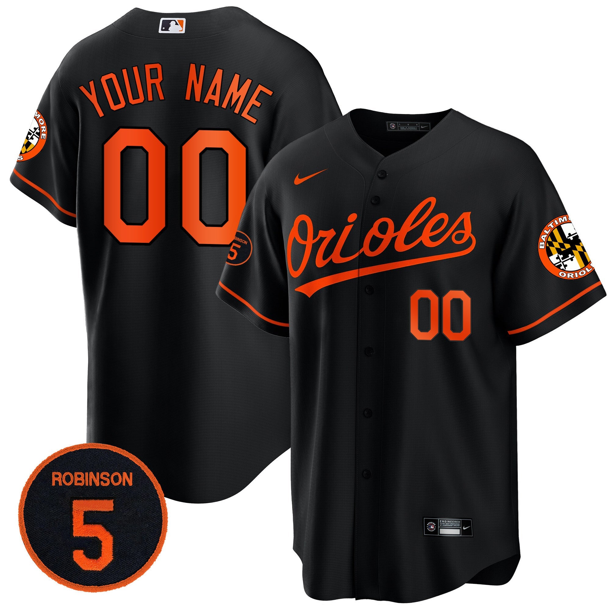 Baltimore Robinson Patch Cool Base Custom Jersey