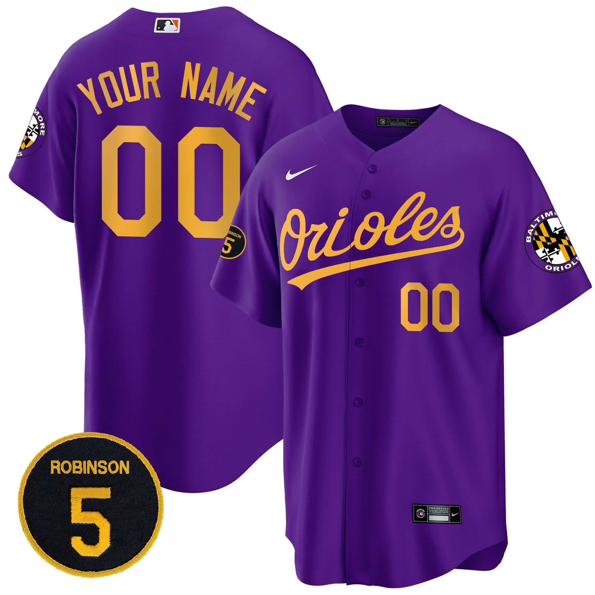 Baltimore Robinson Patch Cool Base Custom Jersey