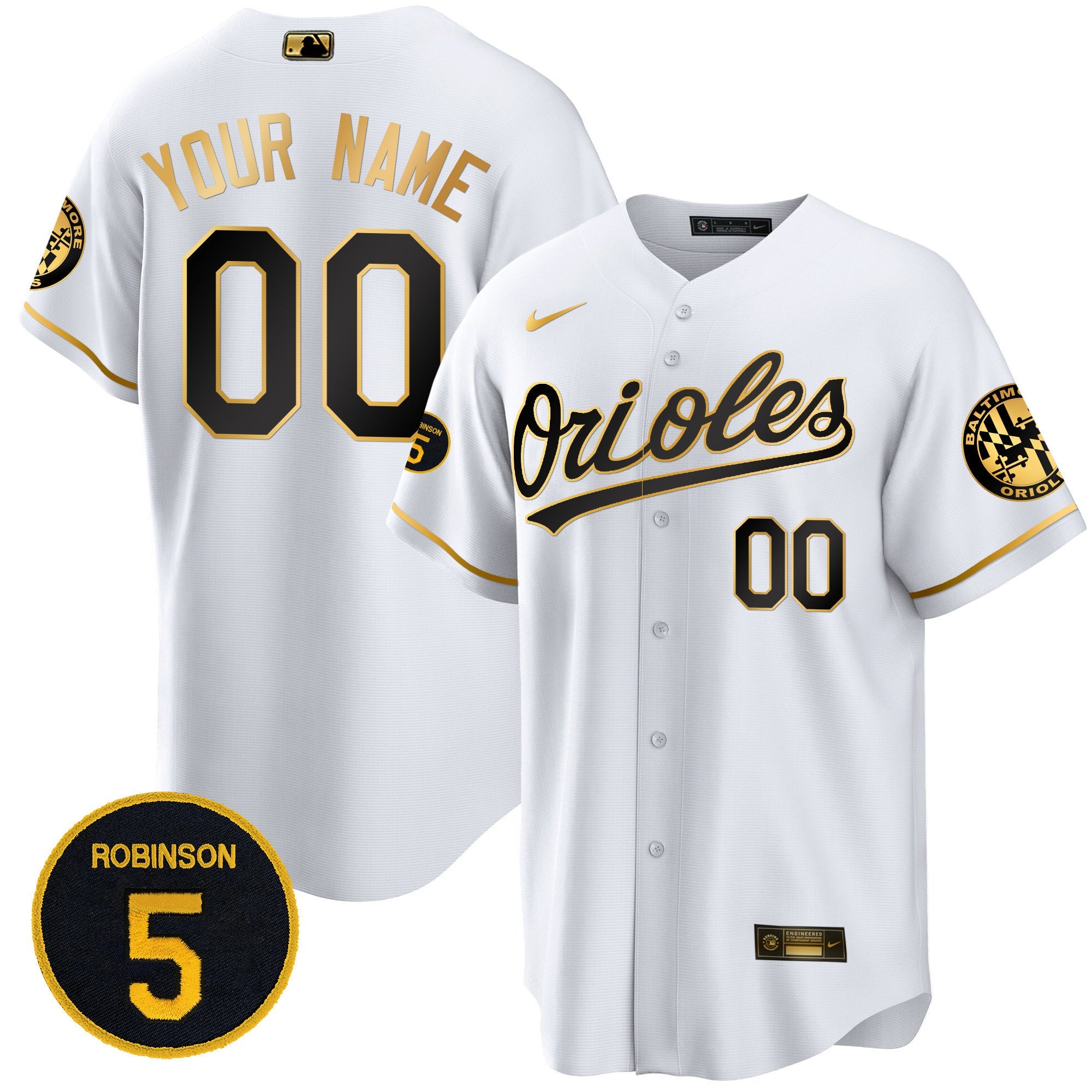 Baltimore Robinson Patch Cool Base Custom Jersey