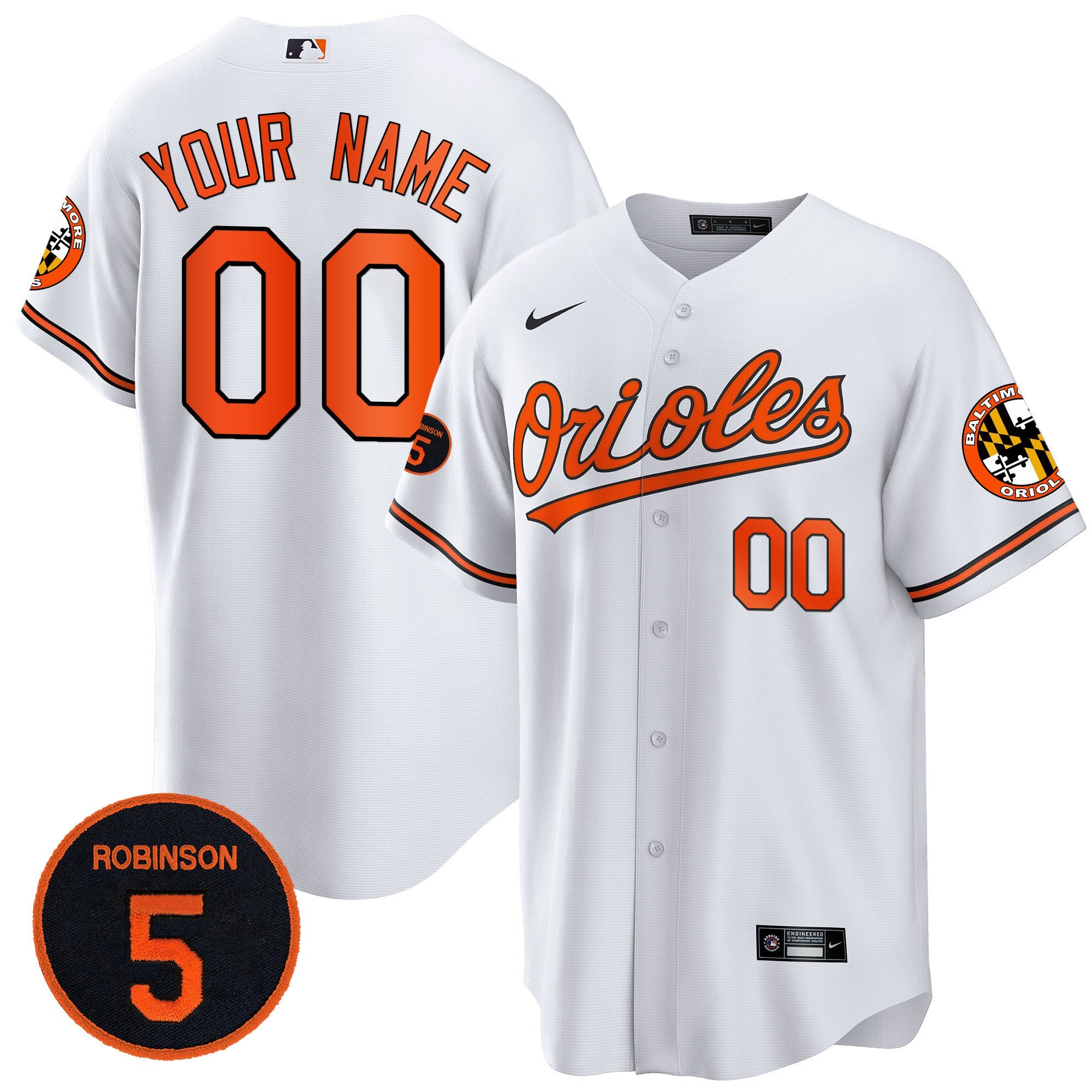 Baltimore Robinson Patch Cool Base Custom Jersey