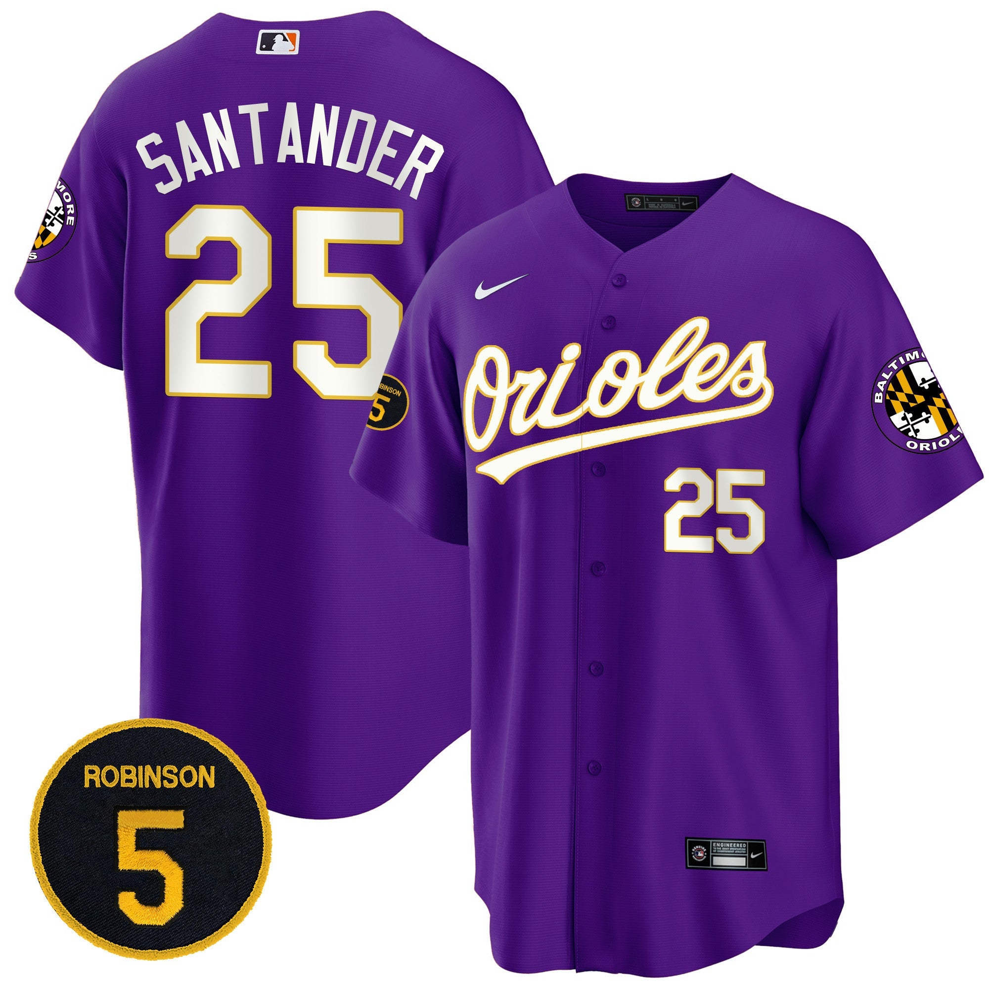 Baltimore Purple Robinson Patch Cool Base Jersey