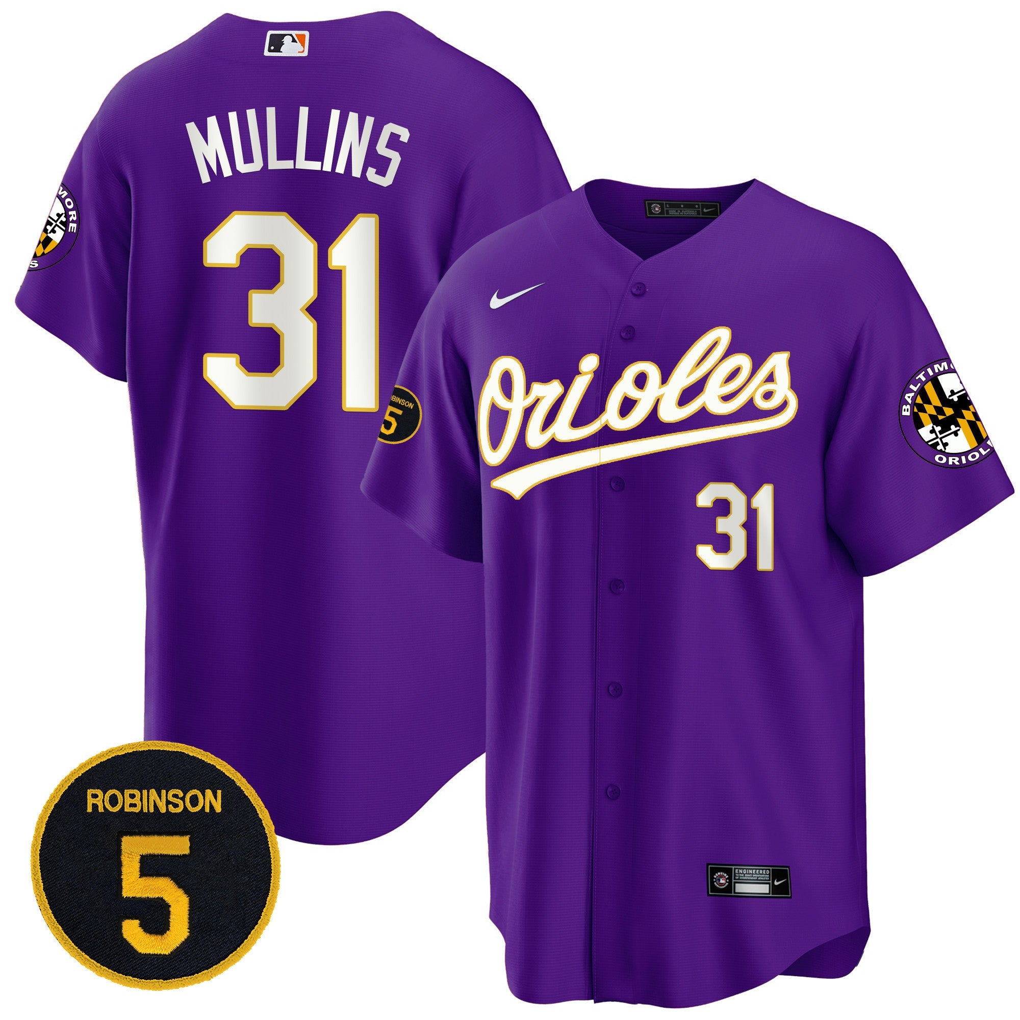 Baltimore Purple Robinson Patch Cool Base Jersey