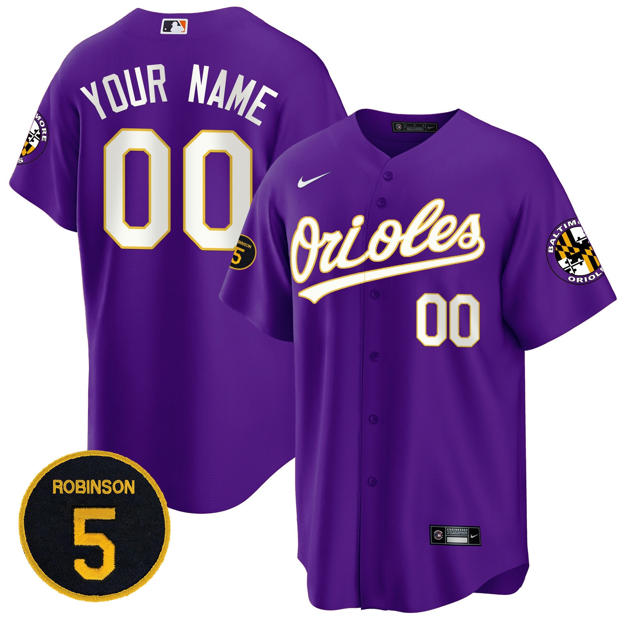 Baltimore Robinson Patch Cool Base Custom Jersey