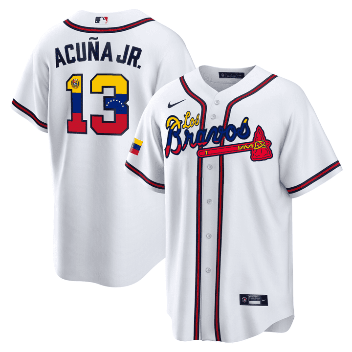 Ronald Acuna Jr. Atlanta Venezuela White Jersey