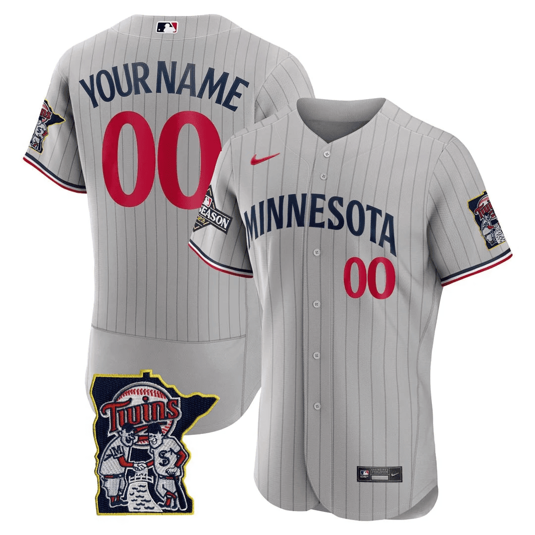 Minnesota Flex Base Postseason Patch Custom Jersey