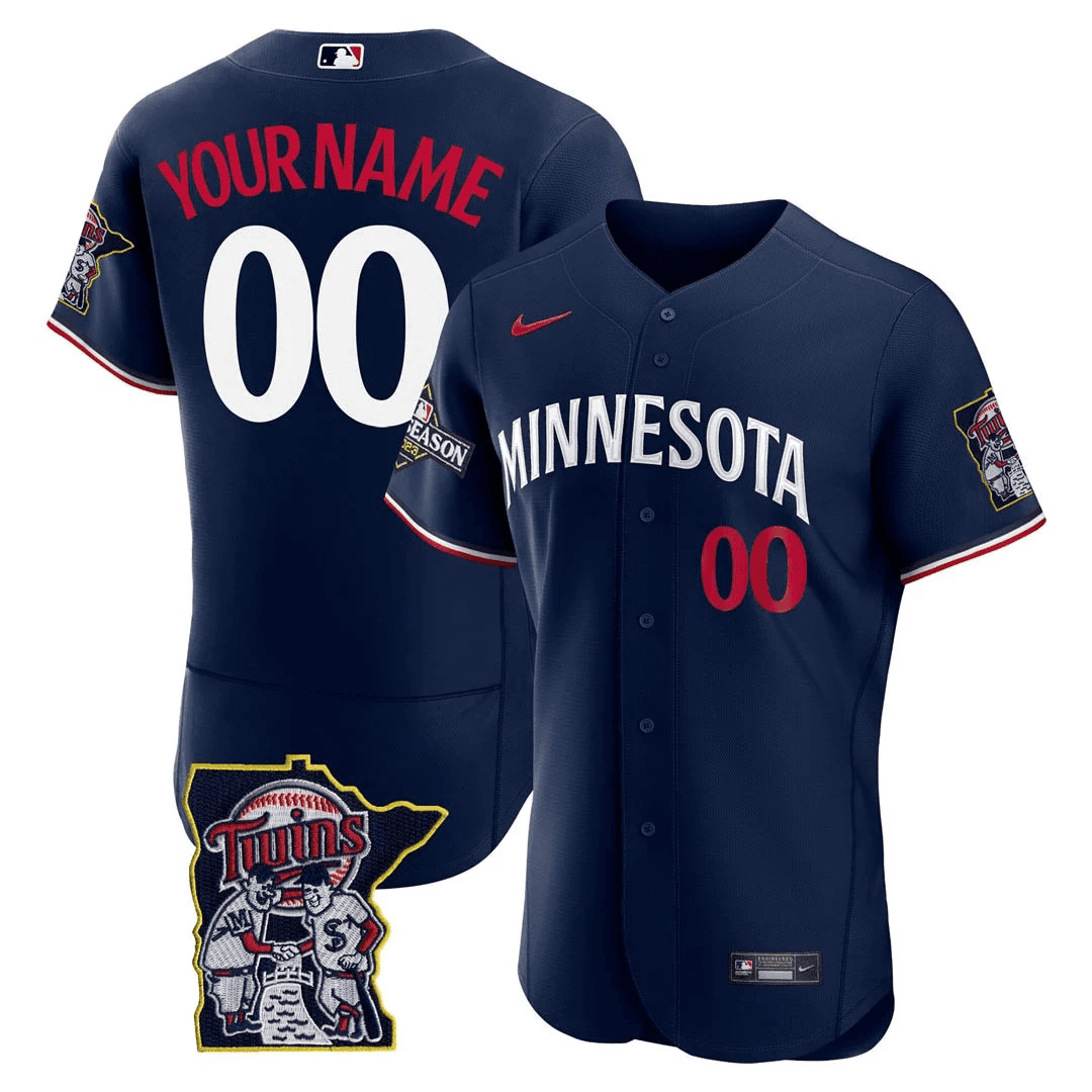 Minnesota Flex Base Postseason Patch Custom Jersey