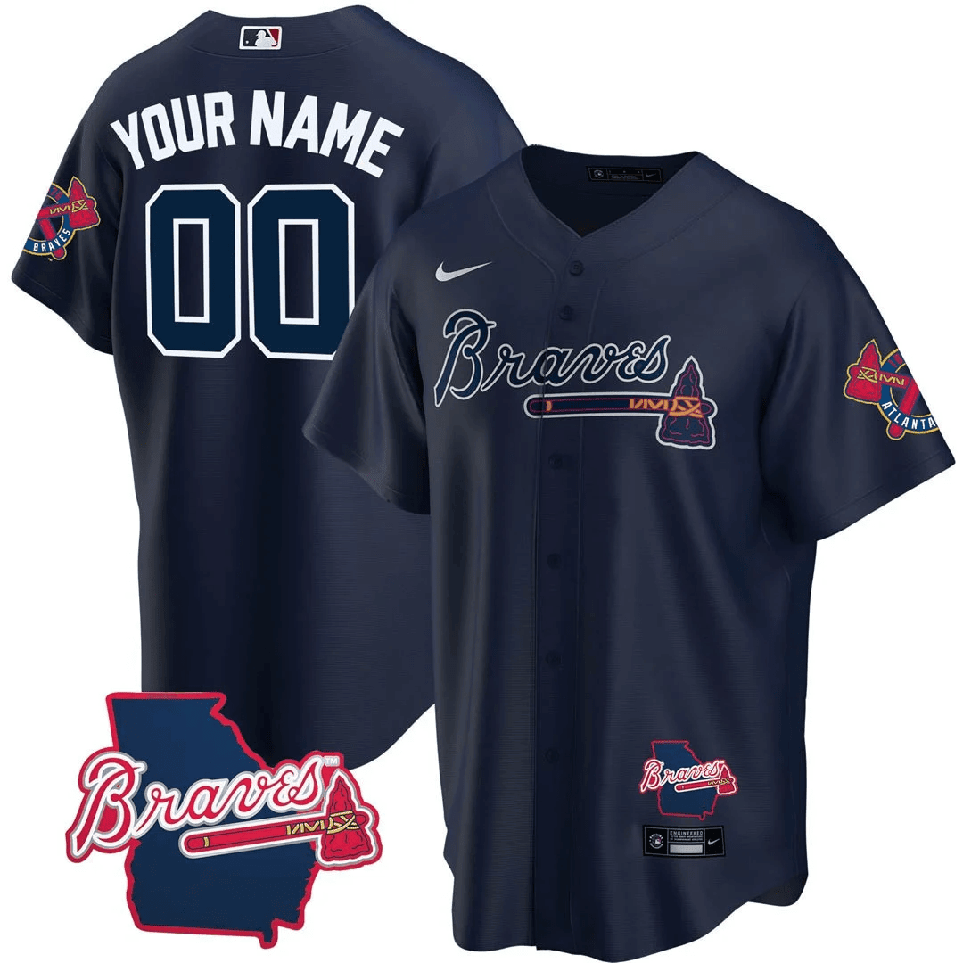 Atlanta Georgia State Patch Custom Jersey – Navy