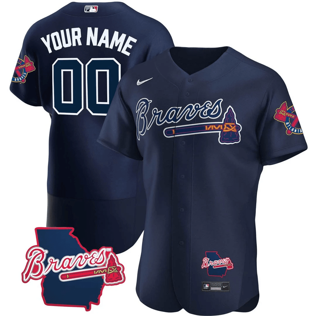 Atlanta Georgia State Patch Custom Jersey – Navy