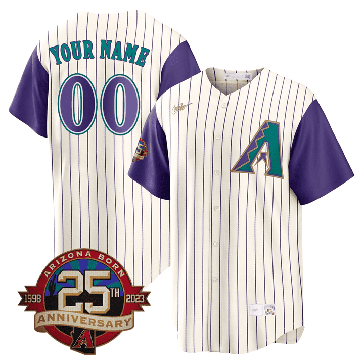 Arizona Throwback Arizona State & 25th Anniversary Patch Custom Jersey