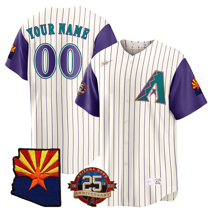 Arizona Throwback Arizona State & 25th Anniversary Patch Custom Jersey