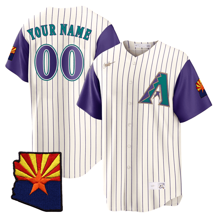 Arizona Throwback Arizona State & 25th Anniversary Patch Custom Jersey