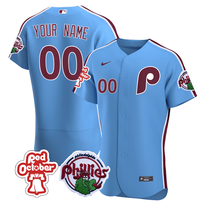 Philadelphia Red October Patch Custom Jersey