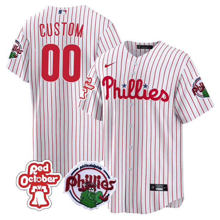 Philadelphia Red October Patch Custom Jersey