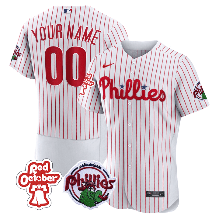Philadelphia Red October Patch Custom Jersey