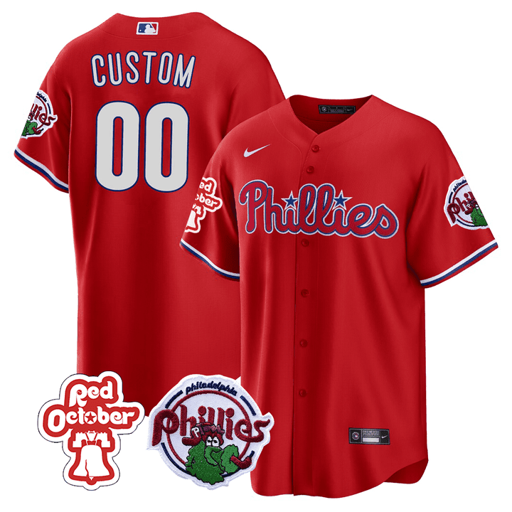 Philadelphia Red October Patch Custom Jersey