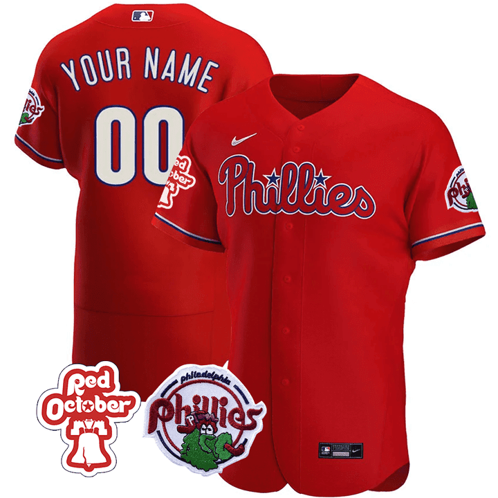 Philadelphia Red October Patch Custom Jersey