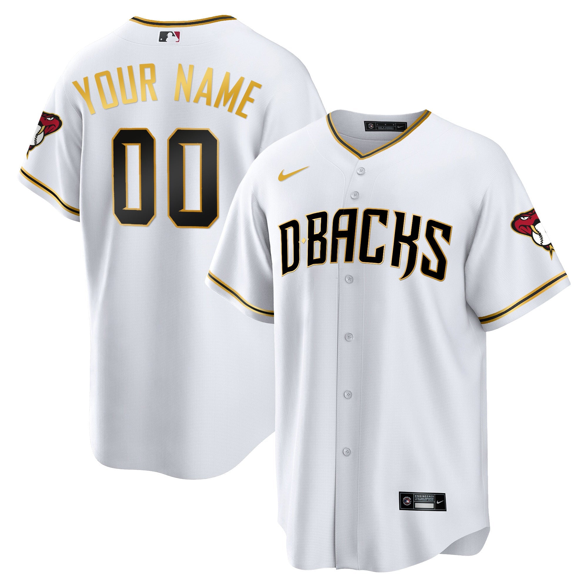 Arizona Cool Base Gold Trim Custom Jersey