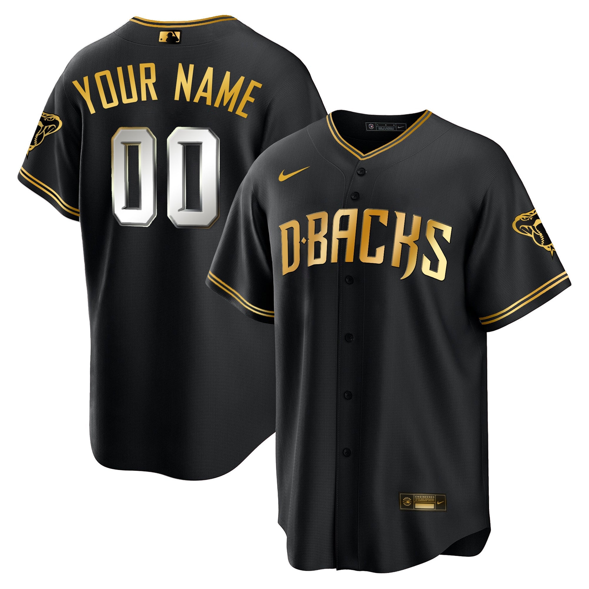 Arizona Cool Base Gold Trim Custom Jersey