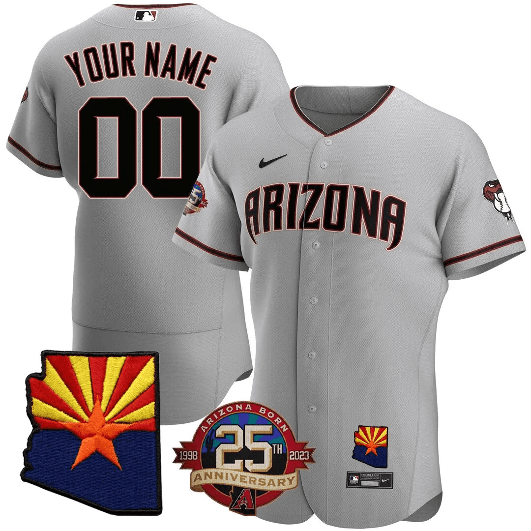 Arizona Arizona State & 25th Anniversary Year Patch Custom Jersey –