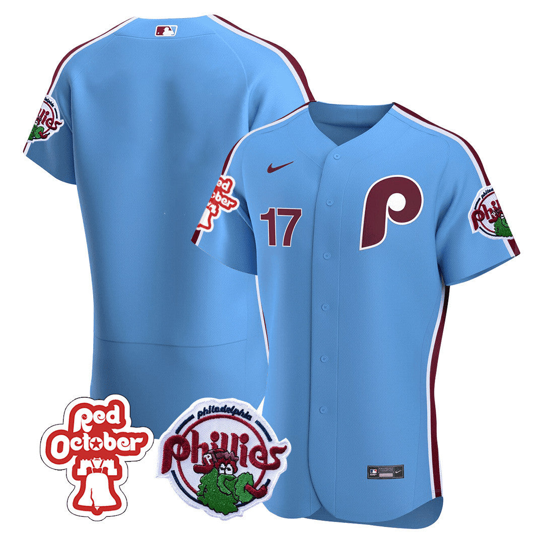Men’s Philadelphia Red October Patch Flex Base Jersey