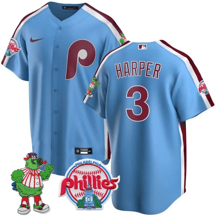 Men’s Philadelphia Phillie Phanatic Patch Cool Base Jersey