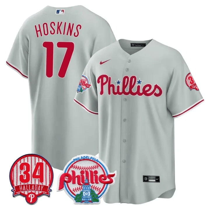 Men’s Philadelphia Roy Halladay Patch #34 Cool Base Jersey