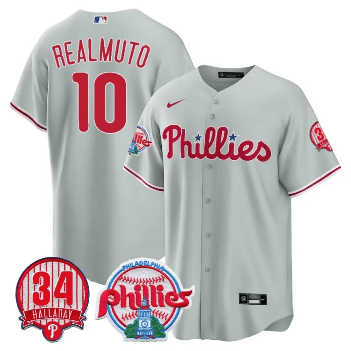 Men’s Philadelphia Roy Halladay Patch #34 Cool Base Jersey