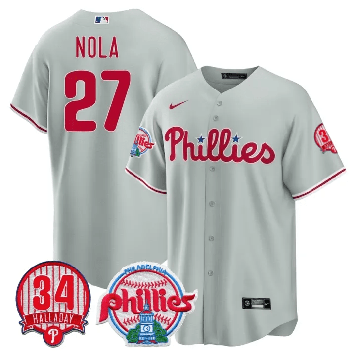 Men’s Philadelphia Roy Halladay Patch #34 Cool Base Jersey