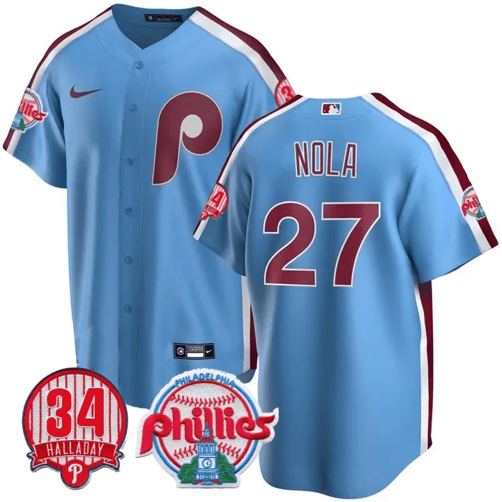 Men’s Philadelphia Roy Halladay Patch #34 Cool Base Jersey