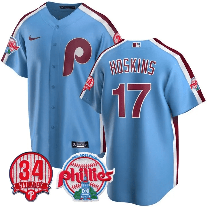 Men’s Philadelphia Roy Halladay Patch #34 Cool Base Jersey
