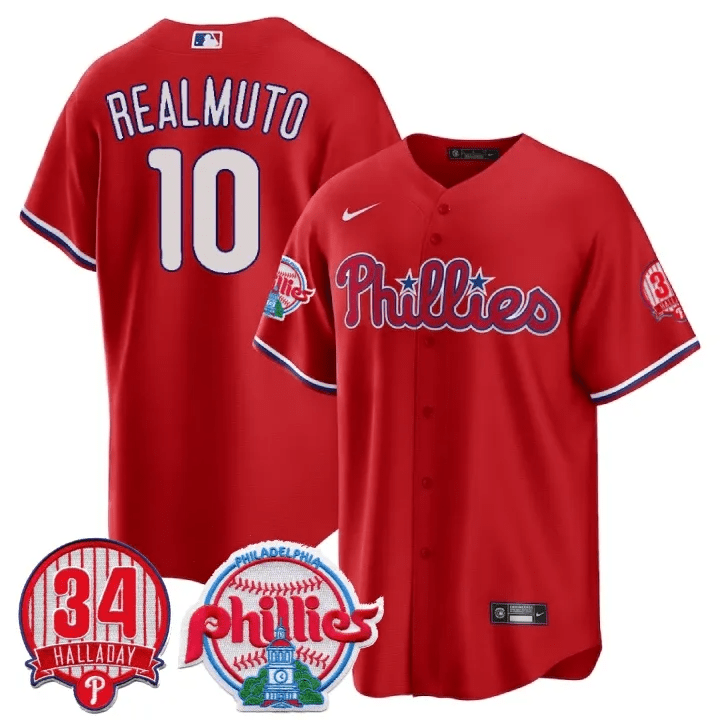 Men’s Philadelphia Roy Halladay Patch #34 Cool Base Jersey