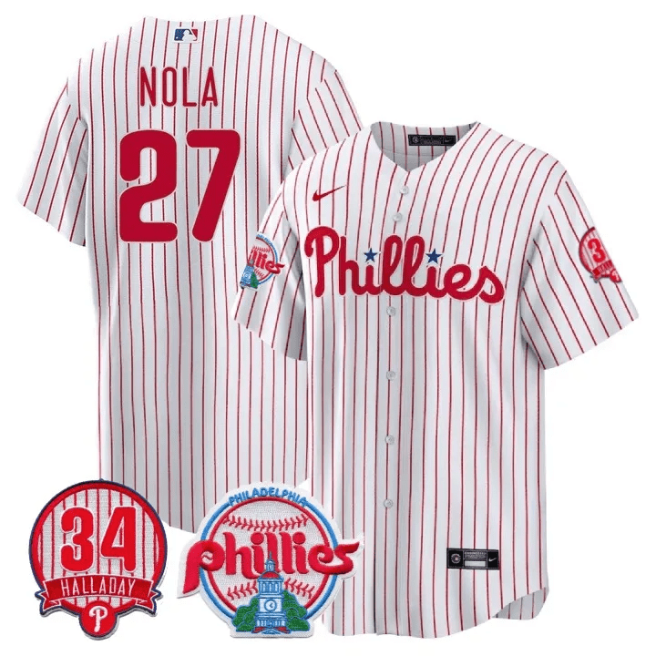 Men’s Philadelphia Roy Halladay Patch #34 Cool Base Jersey