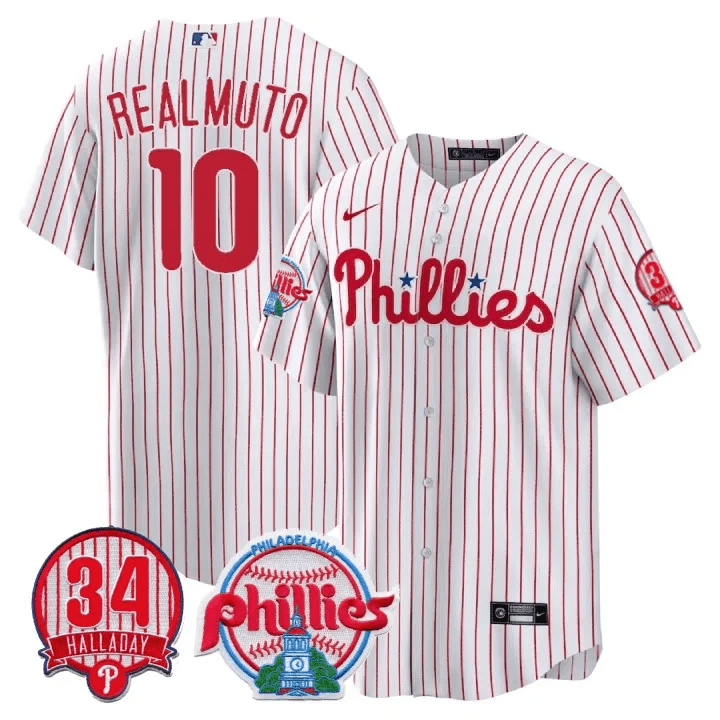 Men’s Philadelphia Roy Halladay Patch #34 Cool Base Jersey