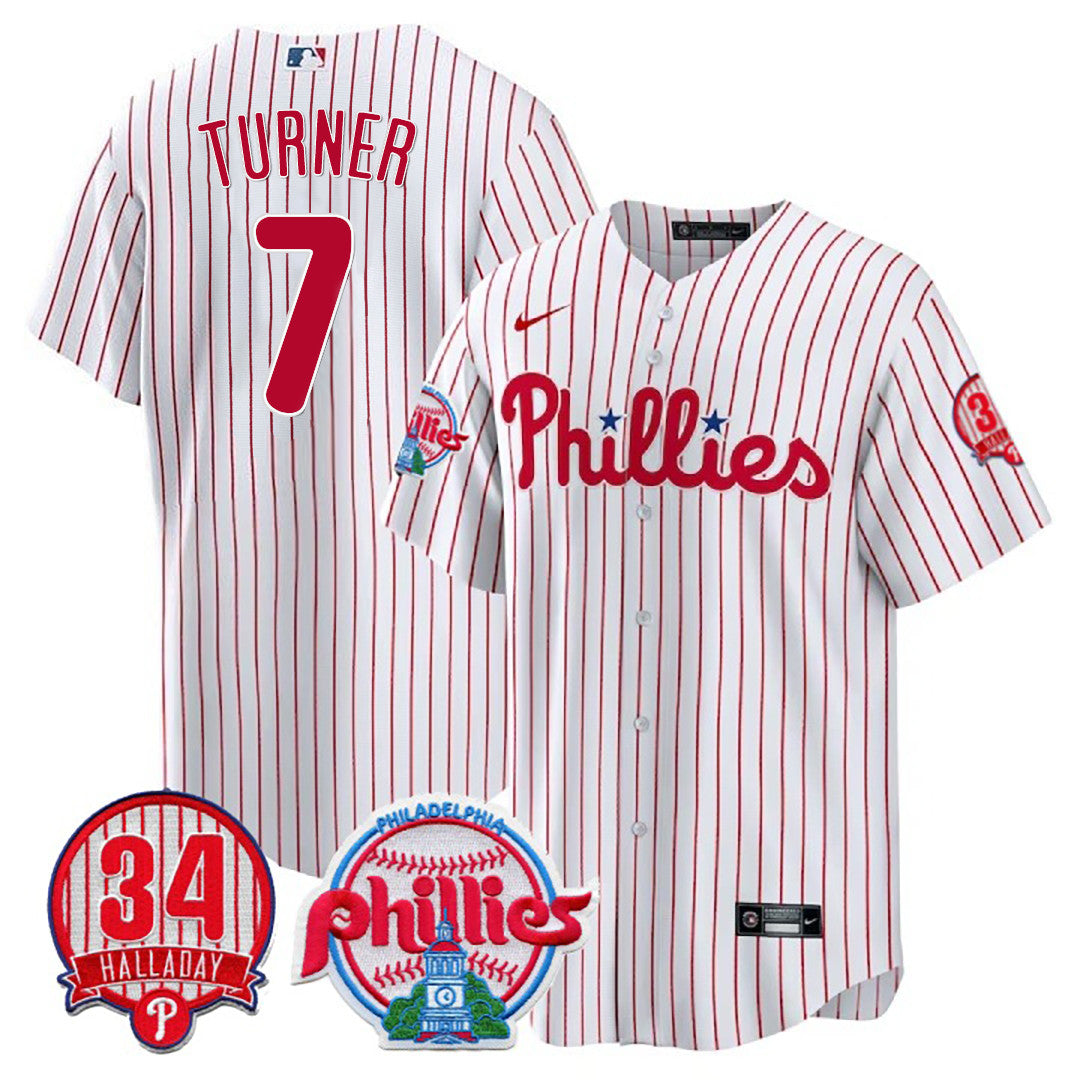 Men’s Philadelphia Roy Halladay Patch #34 Cool Base Jersey