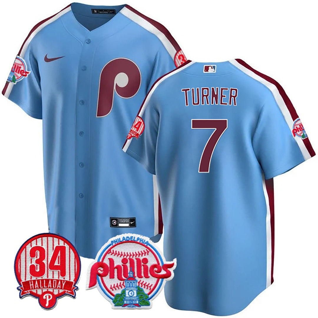 Men’s Philadelphia Roy Halladay Patch #34 Cool Base Jersey