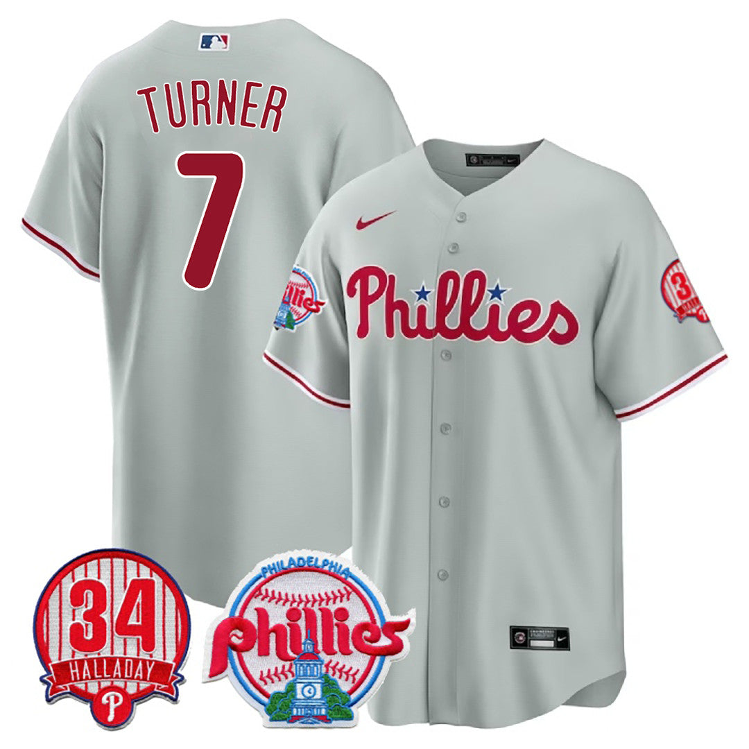 Men’s Philadelphia Roy Halladay Patch #34 Cool Base Jersey