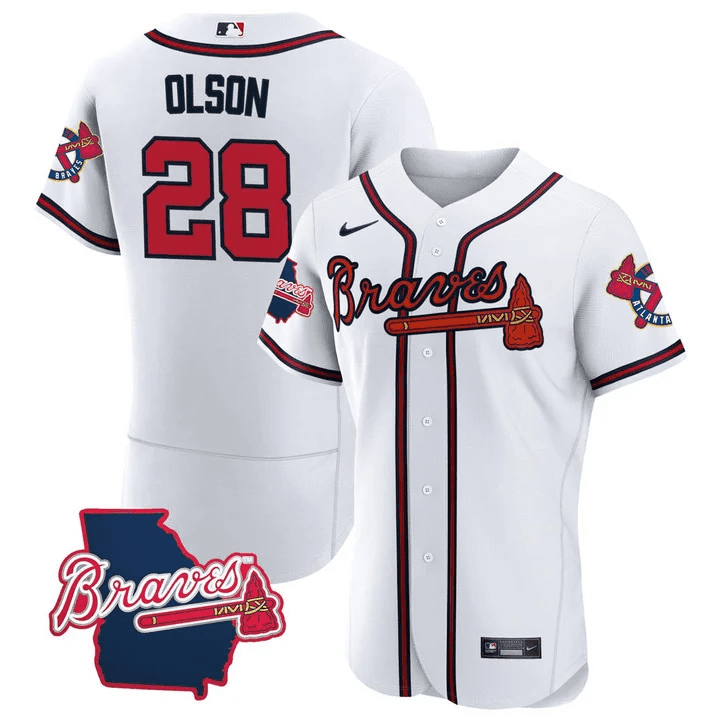 Men’s Atlanta Georgia State Patch Jersey – White