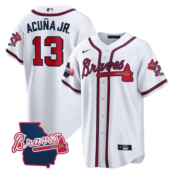 Men’s Atlanta Georgia State Patch Jersey – White