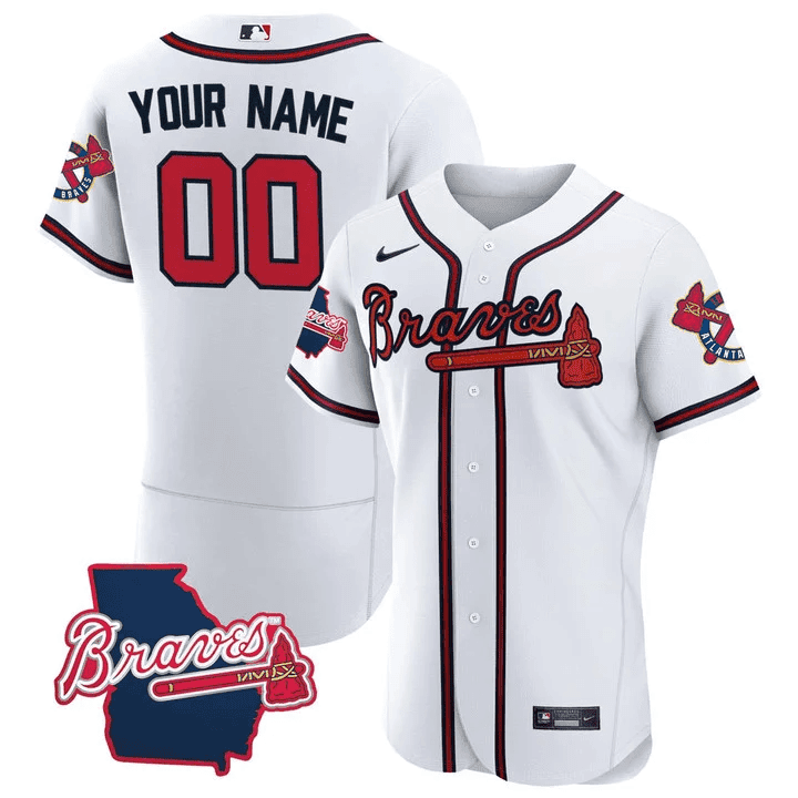 Atlanta Georgia State Patch Custom Jersey – White