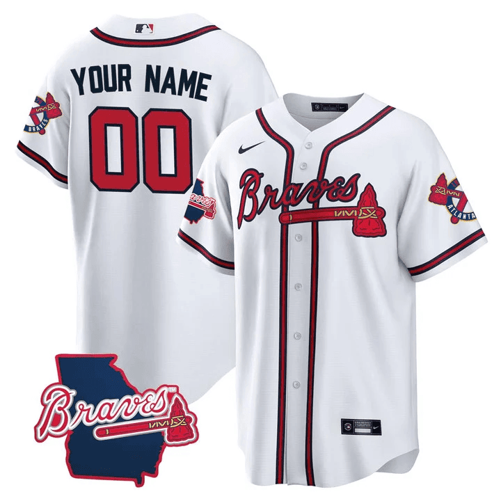 Atlanta Georgia State Patch Custom Jersey – White