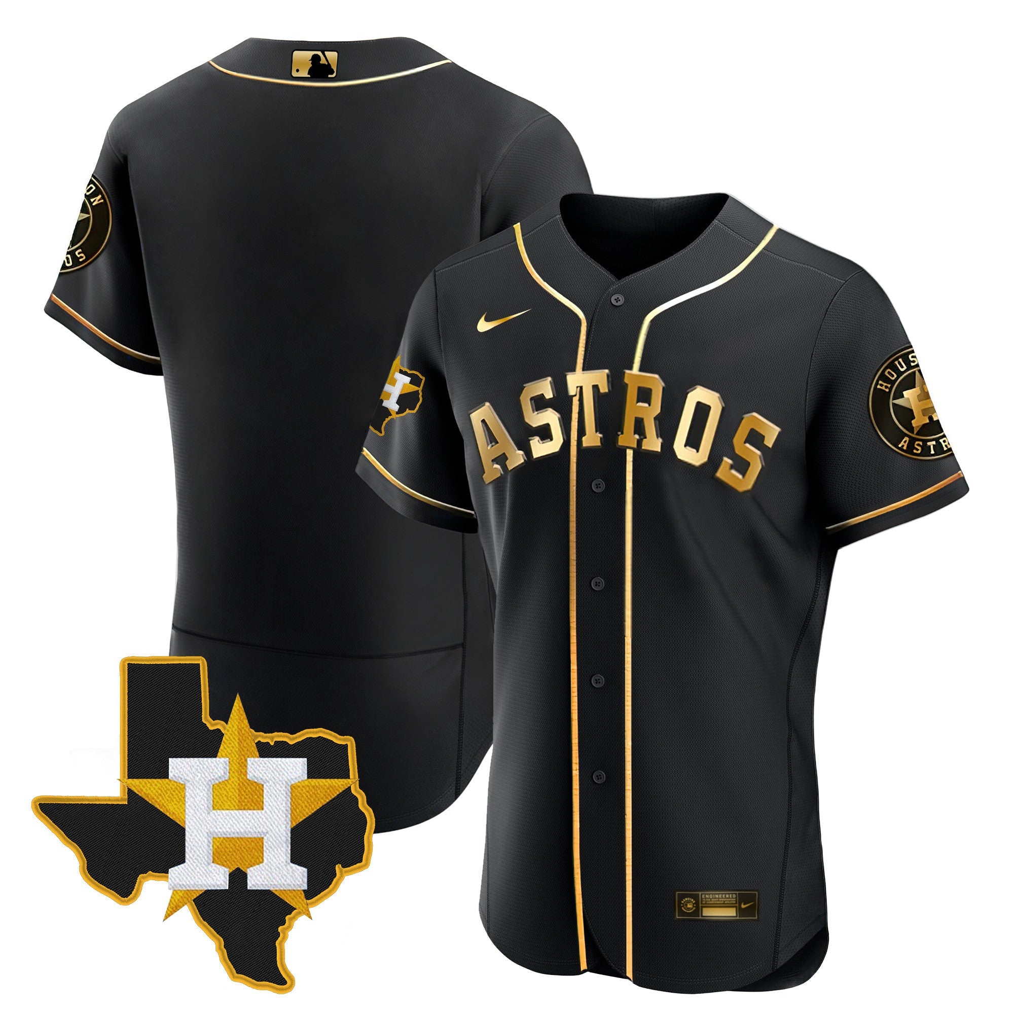 Men’s Houston 2024 Gold Jersey – Texas Patch