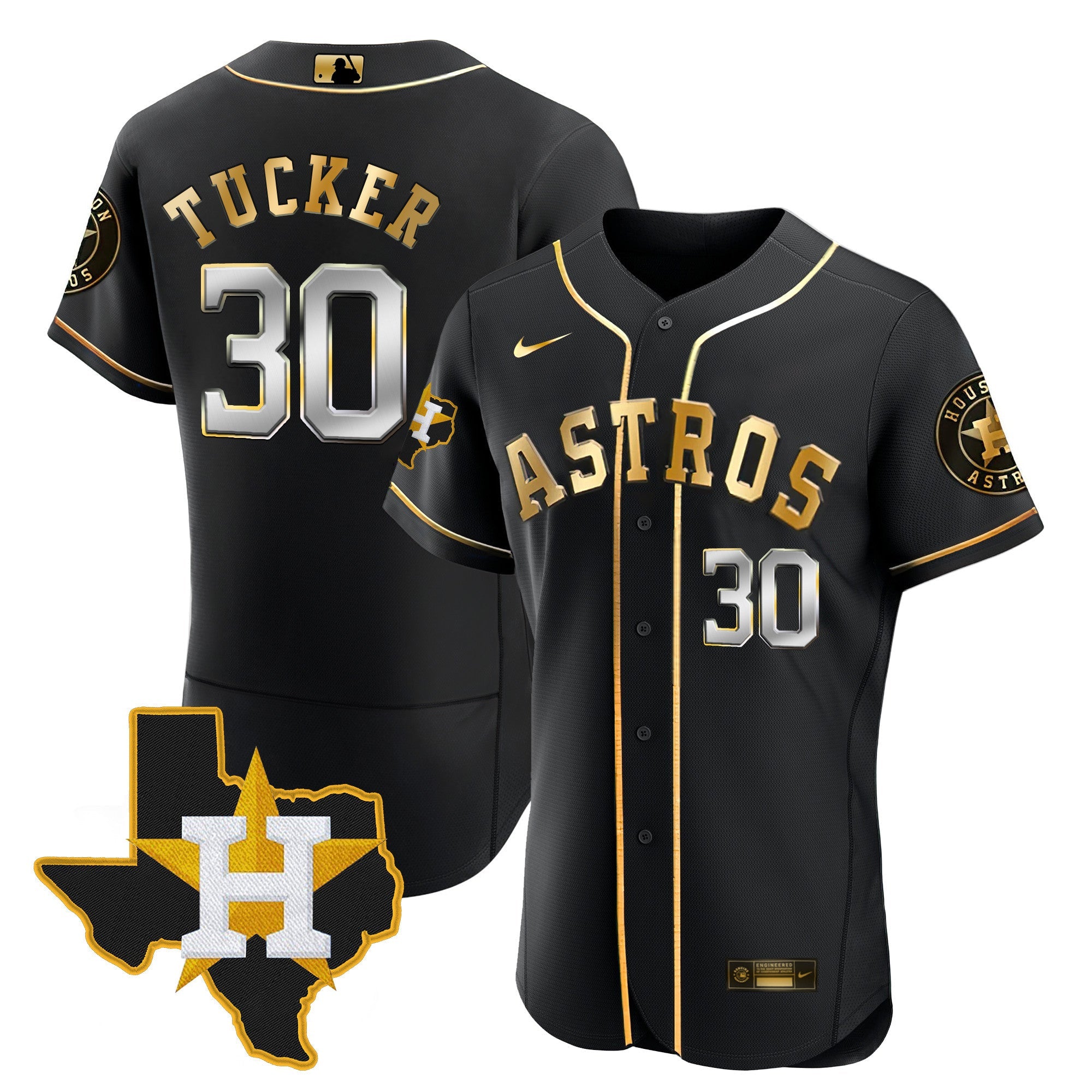 Men’s Houston 2024 Gold Jersey – Texas Patch