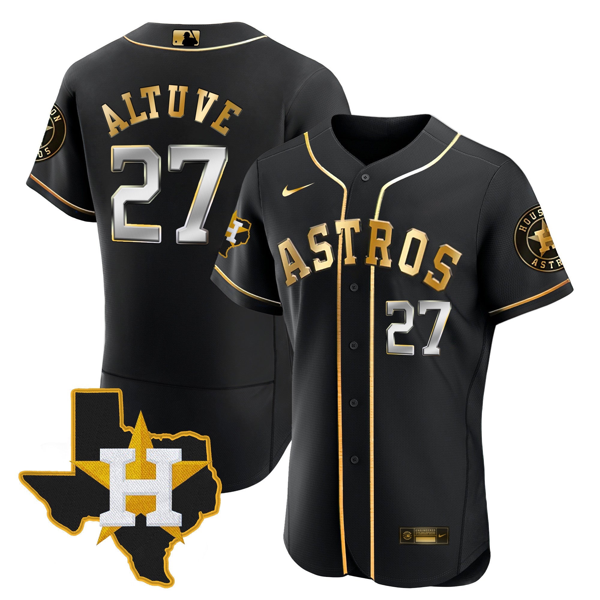 Men’s Houston 2024 Gold Jersey – Texas Patch