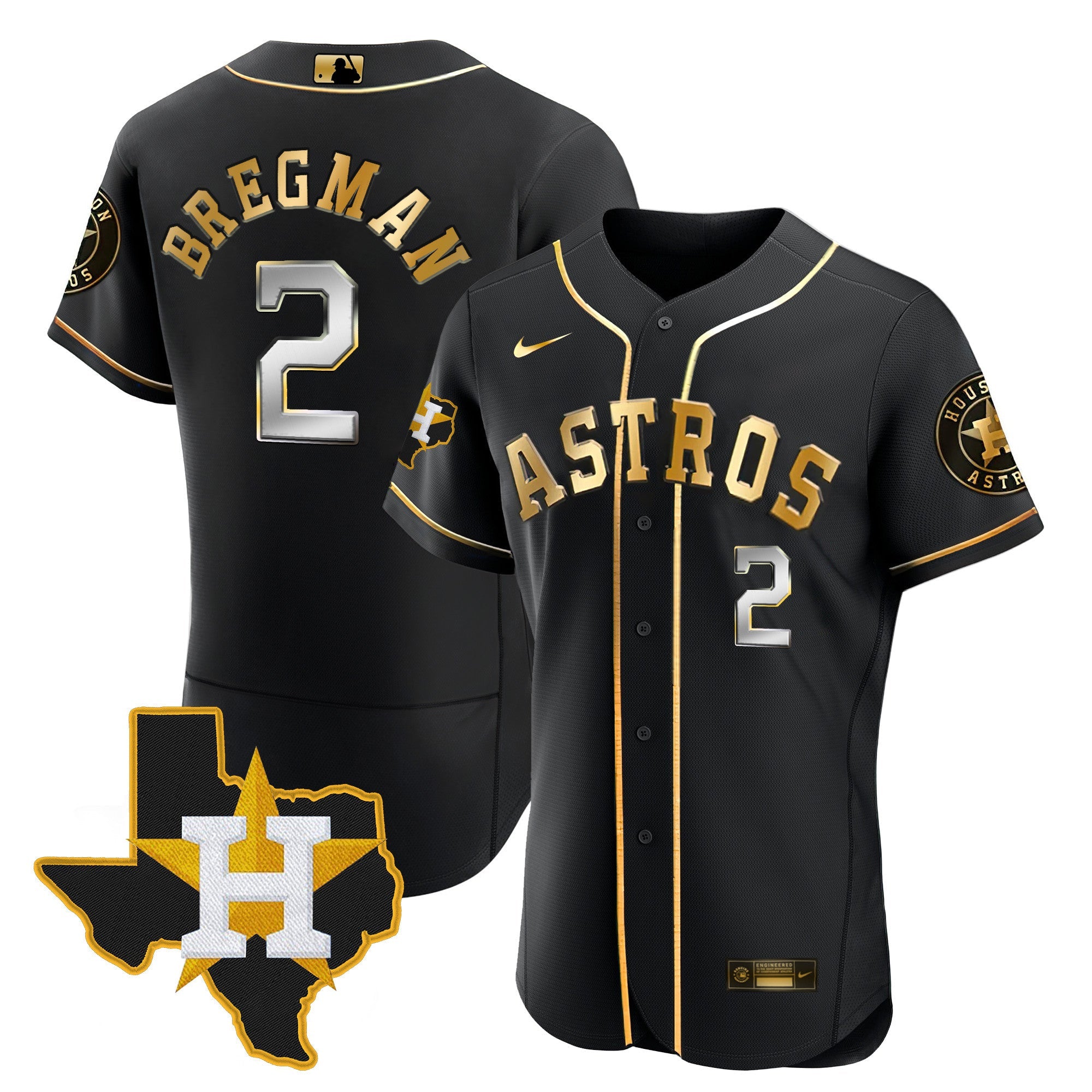Men’s Houston 2024 Gold Jersey – Texas Patch