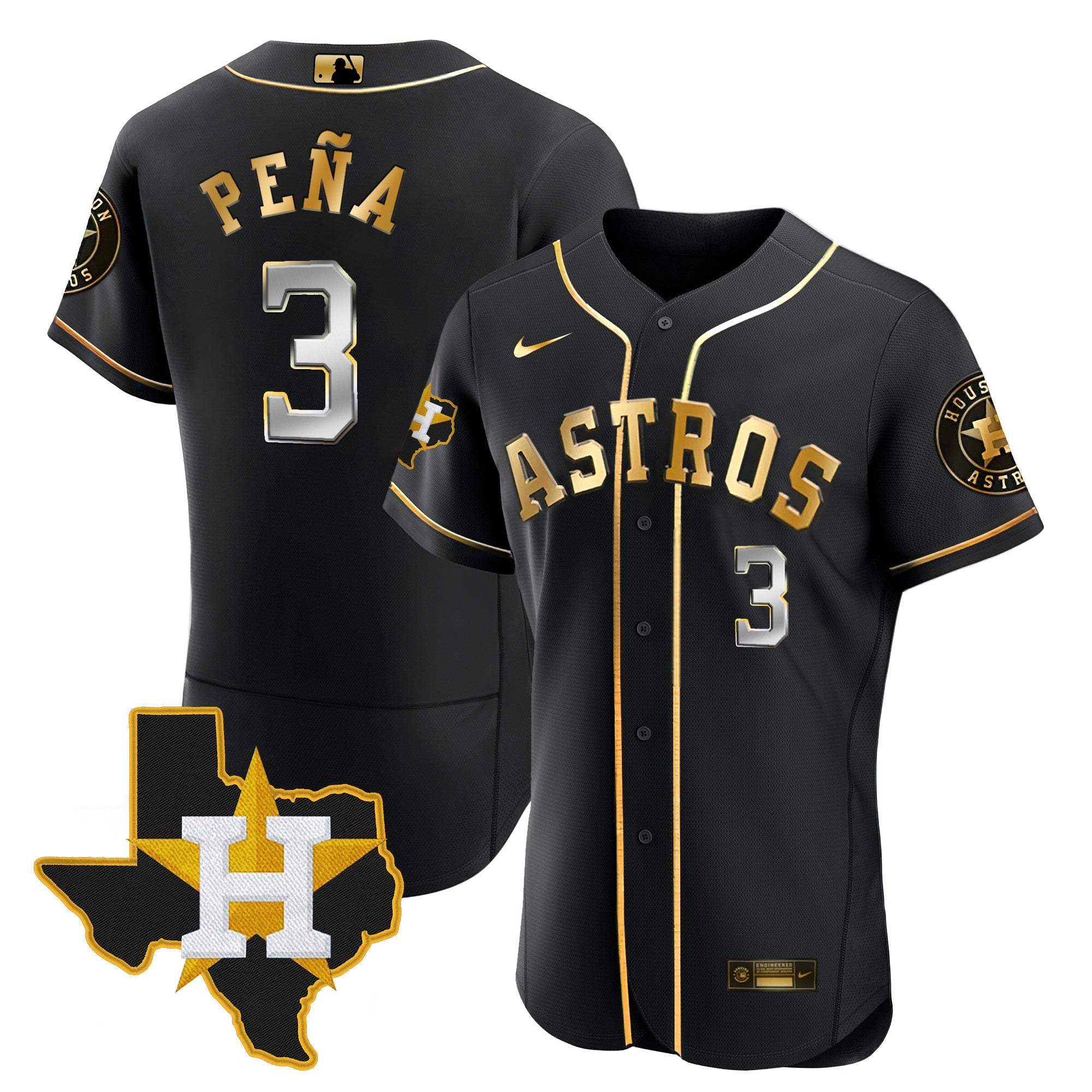 Men’s Houston 2024 Gold Jersey – Texas Patch