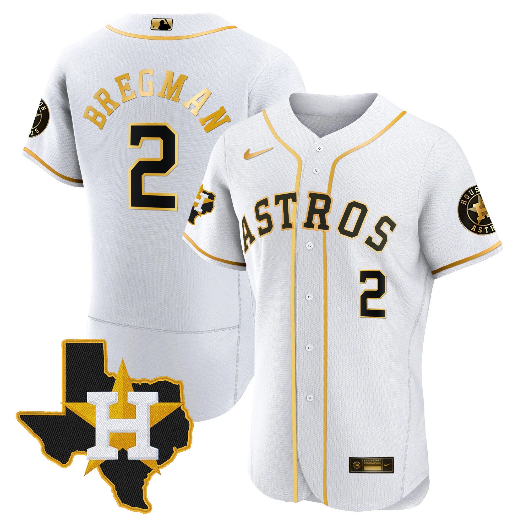Men’s Houston 2024 Gold Jersey – Texas Patch